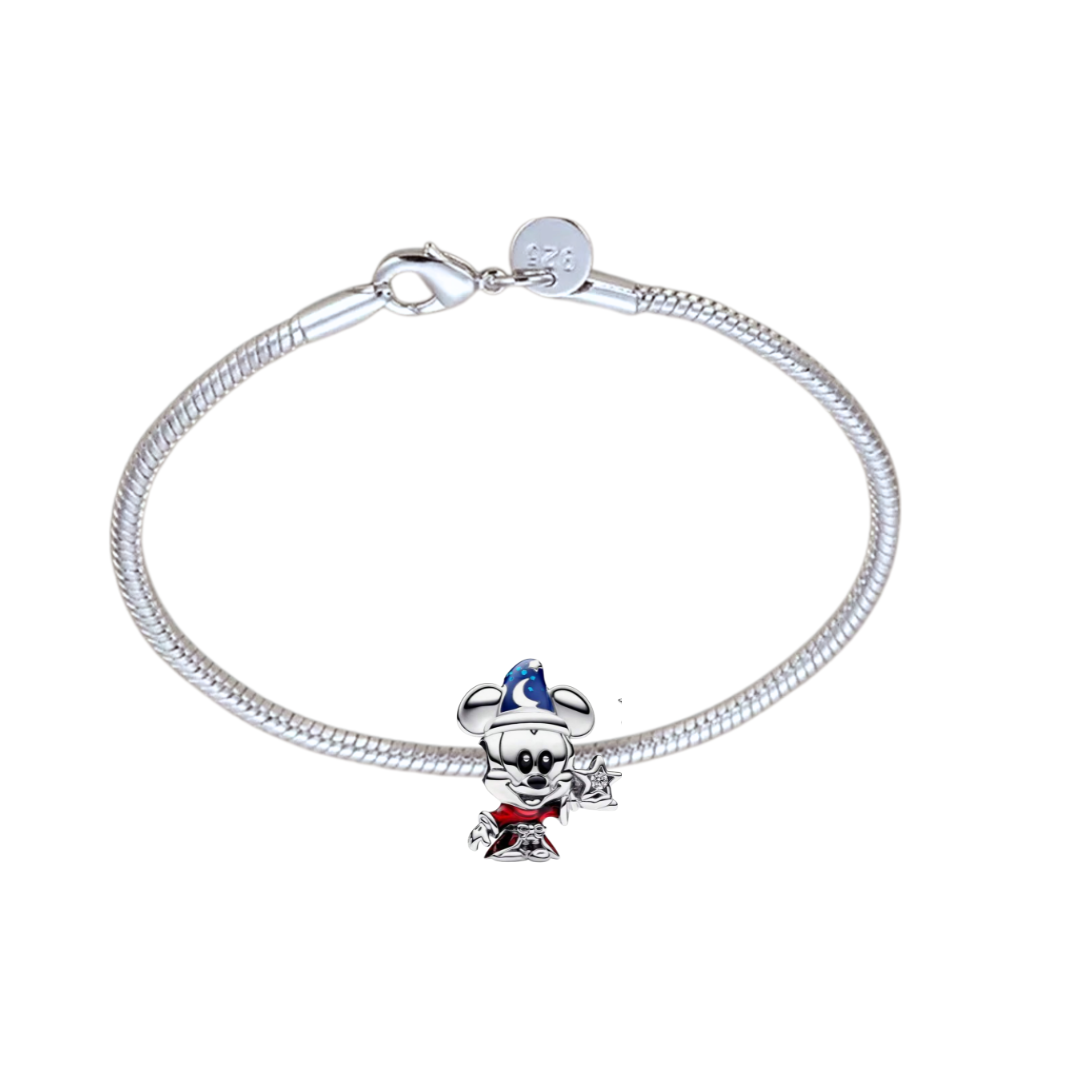 Βραχιόλι με Charms ΜΙΚΥ Disney , ασημί χρώμα ( Silver 925 )