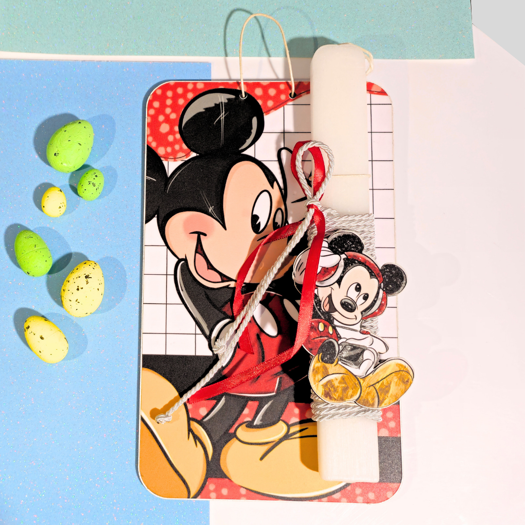 Λαμπάδα Μίκι μαους Mikey maous πασχαλινή για αγόρι βαπτιστήρι