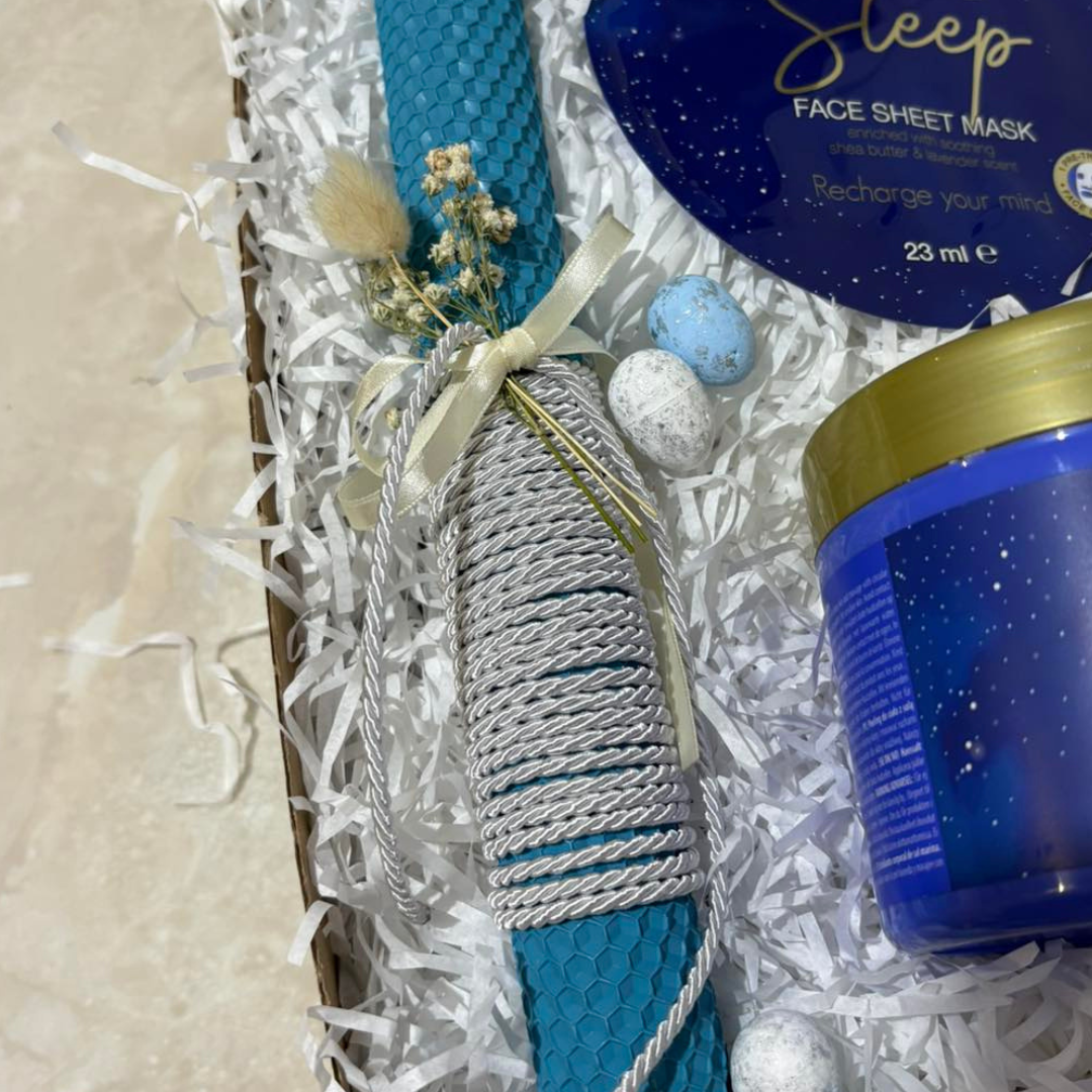 ΣΕΤ ΛΑΜΠΑΔΑΣ ΜΕ ΔΩΡΟ ΜΑΣΚΑ ΟΜΟΡΦΙΑΣ & SCRUB ΣΩΜΑΤΟΣ ΜΠΛΕ ΜΕΛΙΣΣΟΚΕΡΙ