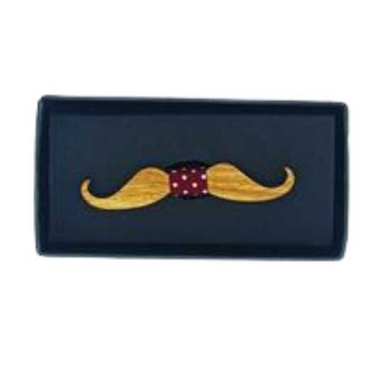 Παπιγιόν Ξύλινο Παιδικό Moustache Rouge à Pois