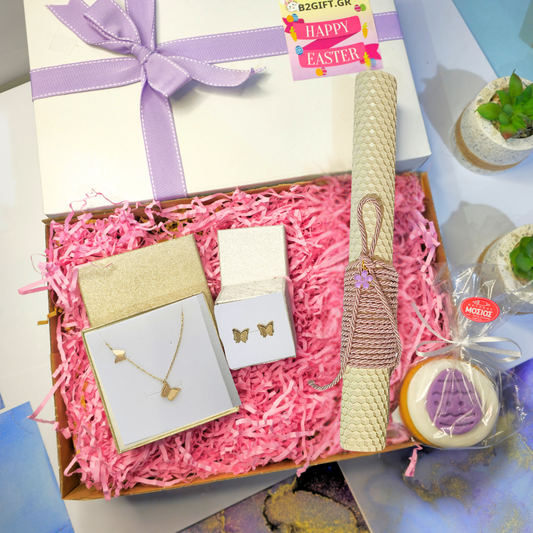 Σετ Λαμπάδας με Κοσμήματα Πεταλούδα 🦋