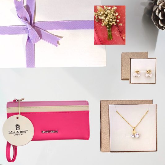 Σετ Γυναικείου Δώρου B2GIFT ΡΟΖ ΦΟΥΞΙΑ