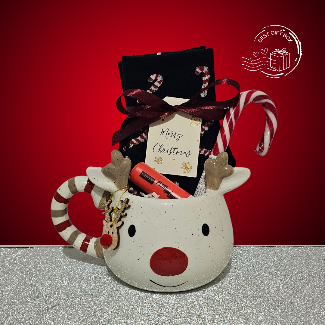 Δωρο για κοπελά και για γυναικα για τα Χριστούγεννα για secret Santa για συναδελφο με κάλτσες κούπα λιποζαν και γλειφιτζούρι 