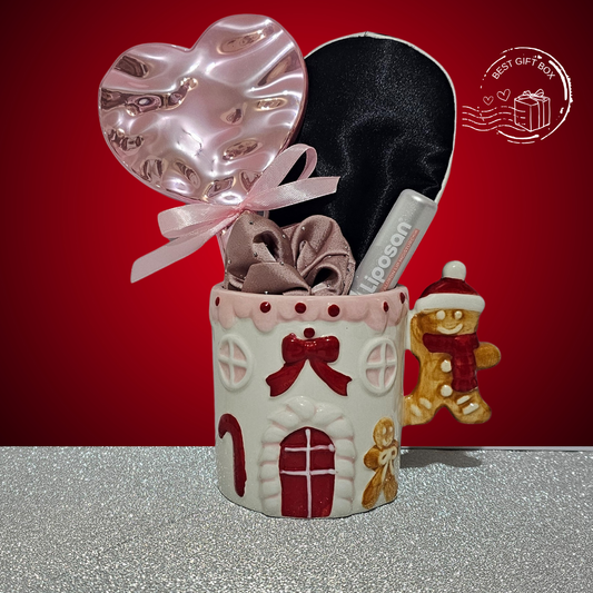 γυναικειο δωρο με κουπα μασκα υπνου λιποζαν και καθρεπτακι ροζ