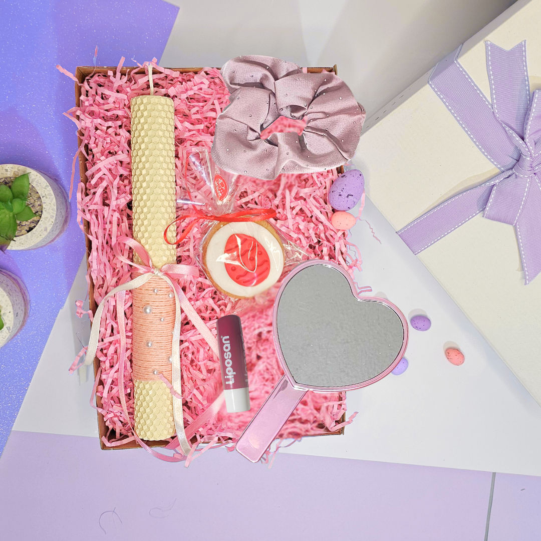 Σετ Λαμπάδας με Scrunchie & Καθρεφτάκι 🎀