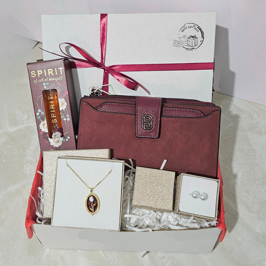 γυναικείο σετ δώρου women gift box ιδανικό δώρο με πορτοφόλι άρωμα και κολιέ για την μαμα την αδερφή την φίλη κολλητη την γιαγιά την μαμα